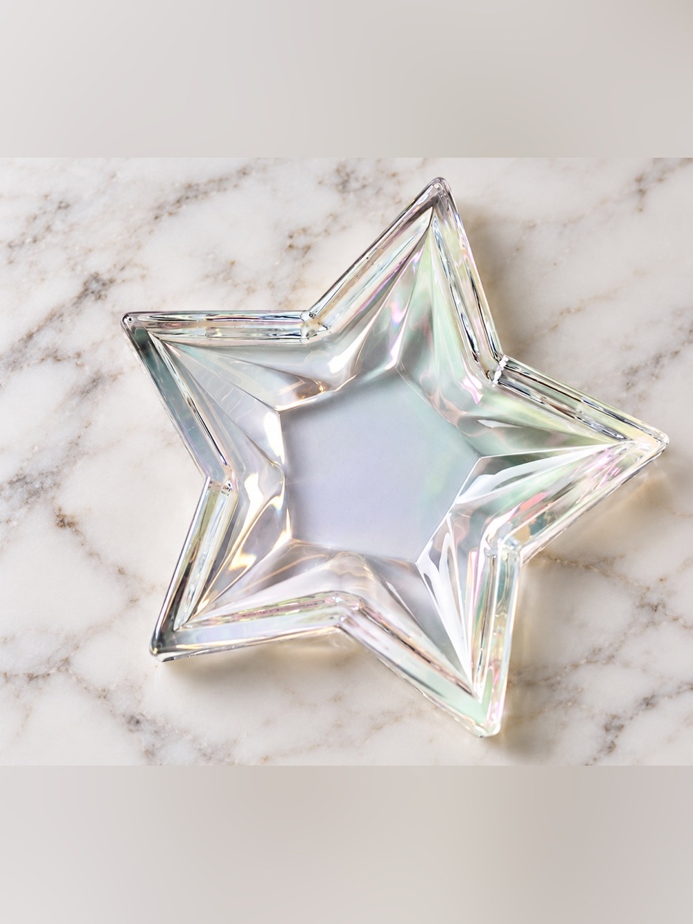 NEW Anthropologie Cut Glass Trinket Dish, Iridescent Star 🌟 💫